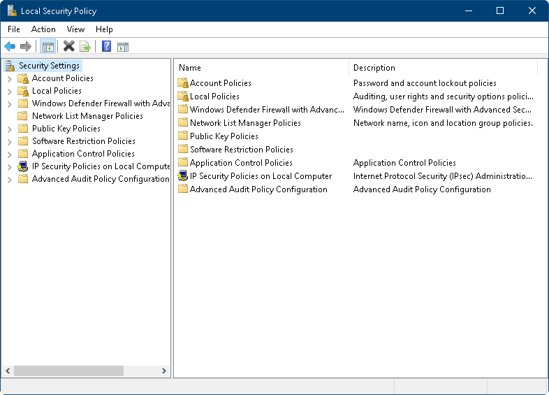 local security settings